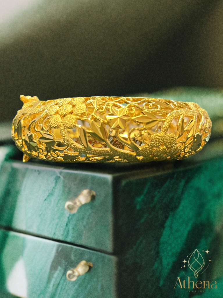 Iris Bangle Bracelet - Gold Plated Brass