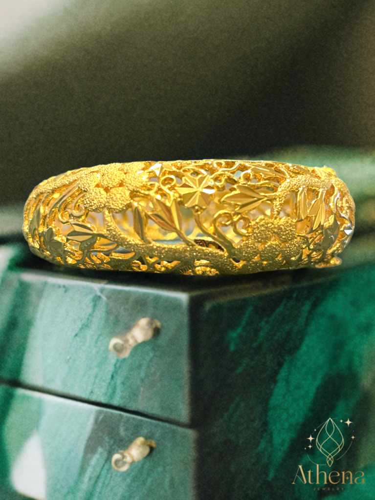 Iris Bangle Bracelet - Gold Plated Brass