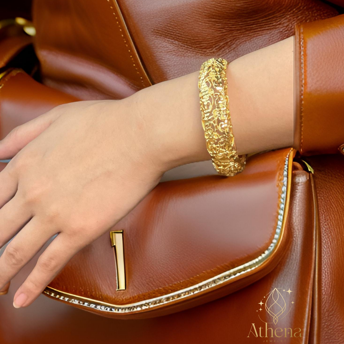 Harmonia Bangle Bracelet - Gold Plated Brass