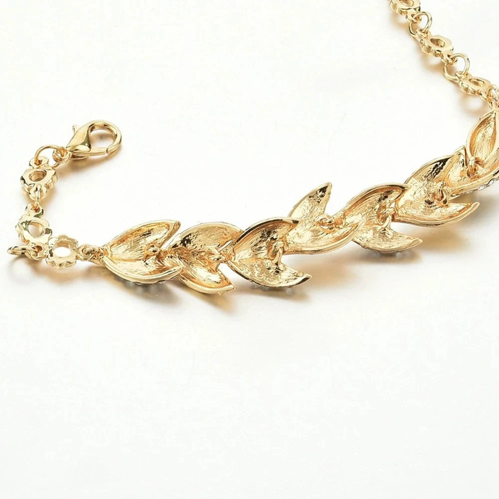Crystal Leaf Bracelet
