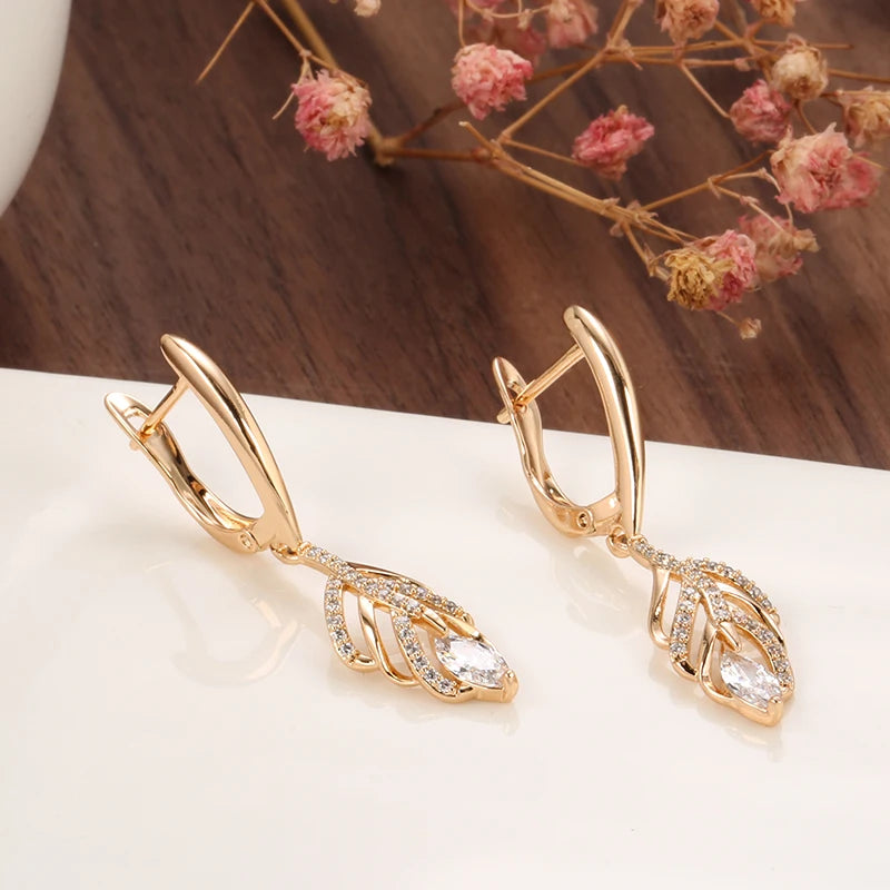 Rose Gold Leaf Dangle