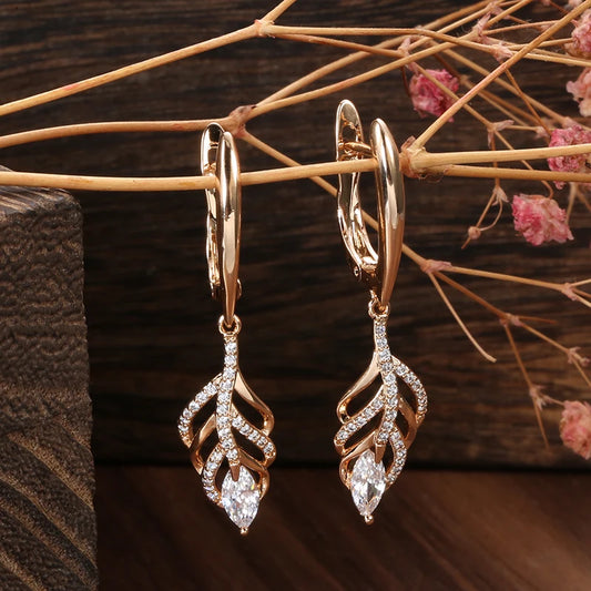 Rose Gold Leaf Dangle