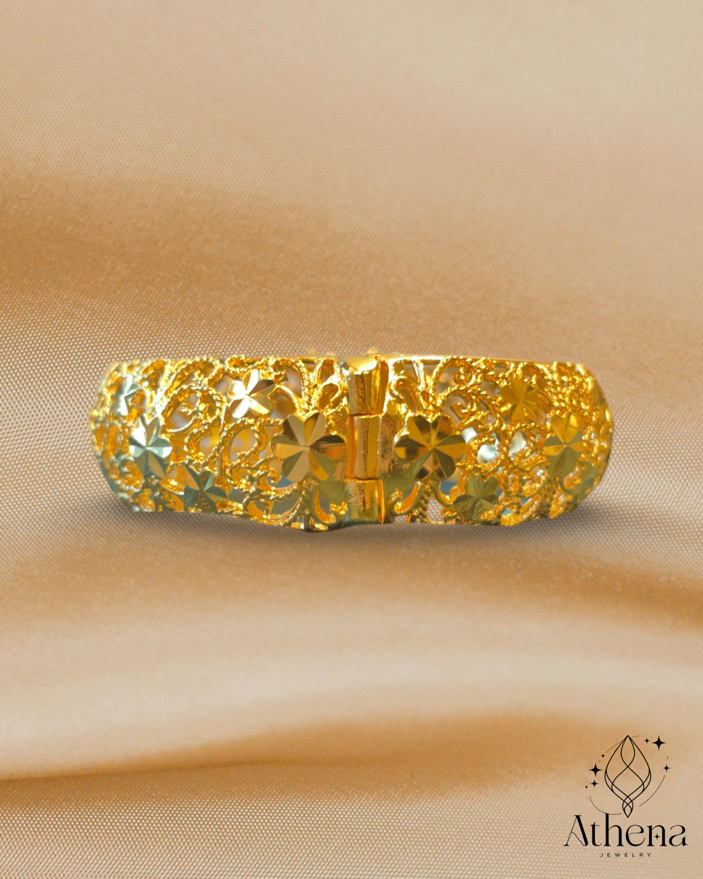 Helen Bangle Bracelet - Gold Plated Brass