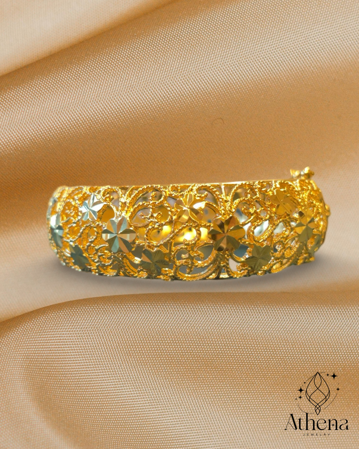 Helen Bangle Bracelet - Gold Plated Brass