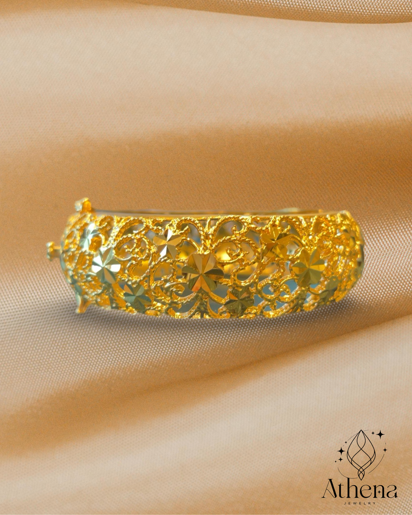 Helen Bangle Bracelet - Gold Plated Brass