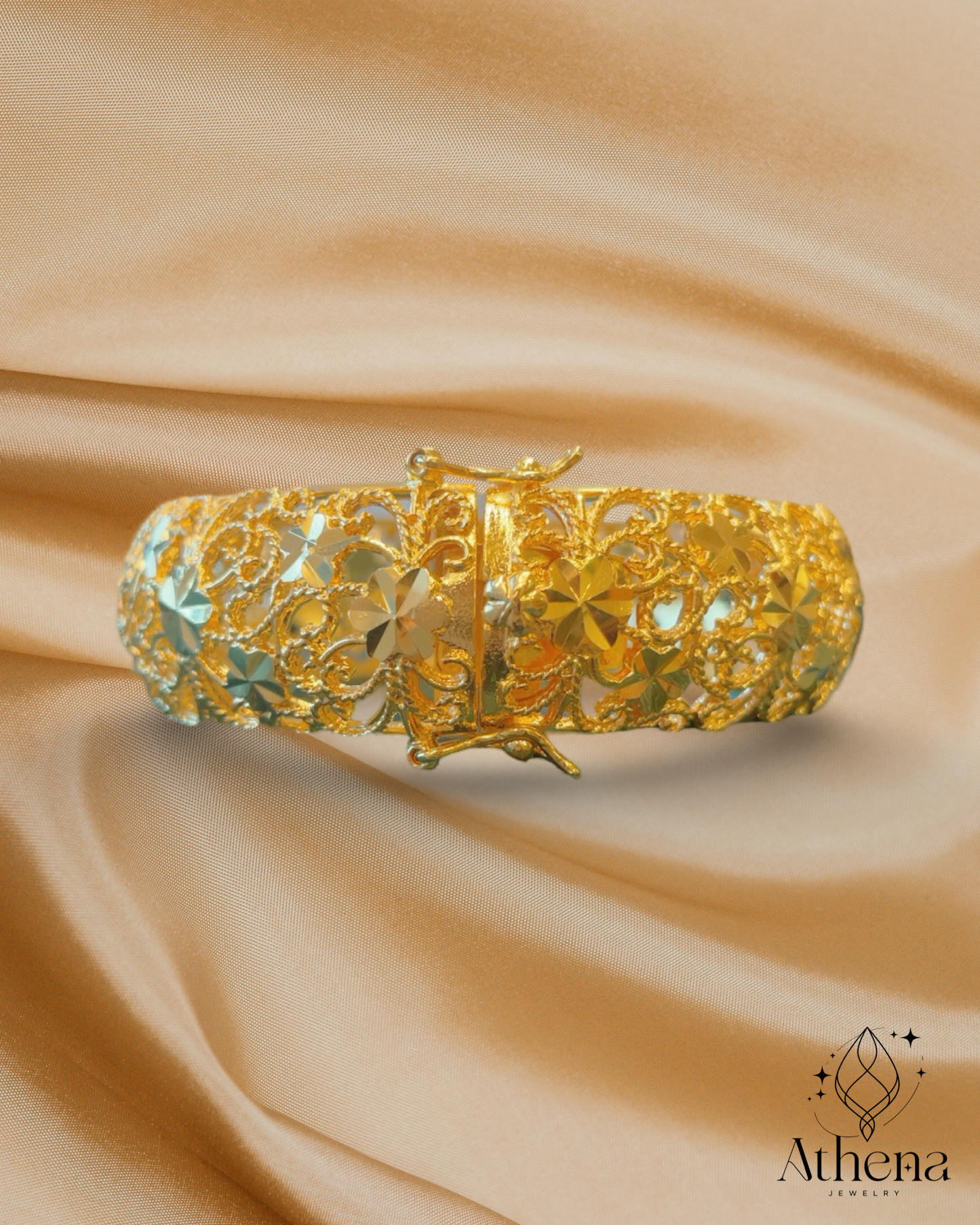 Helen Bangle Bracelet - Gold Plated Brass