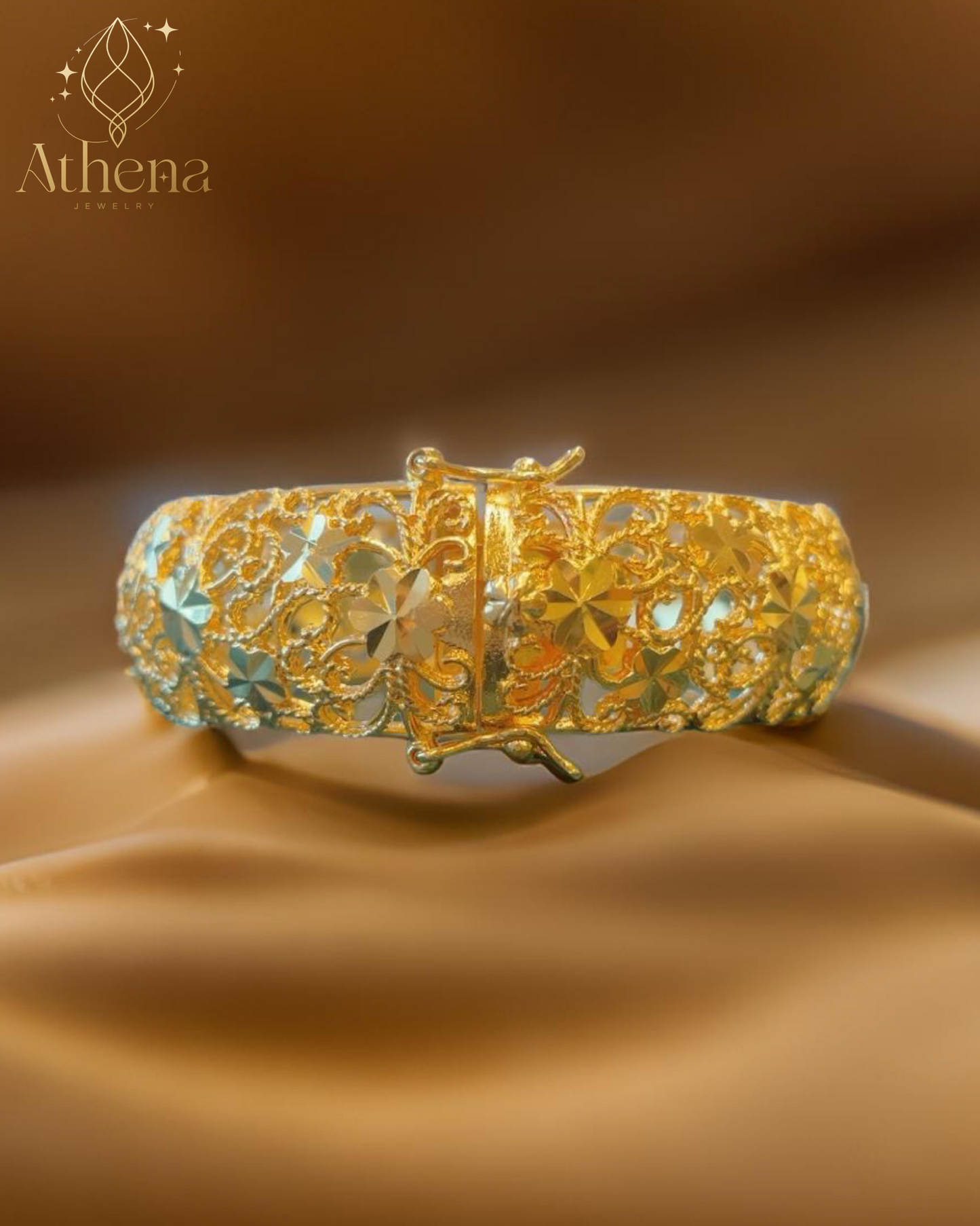 Helen Bangle Bracelet - Gold Plated Brass