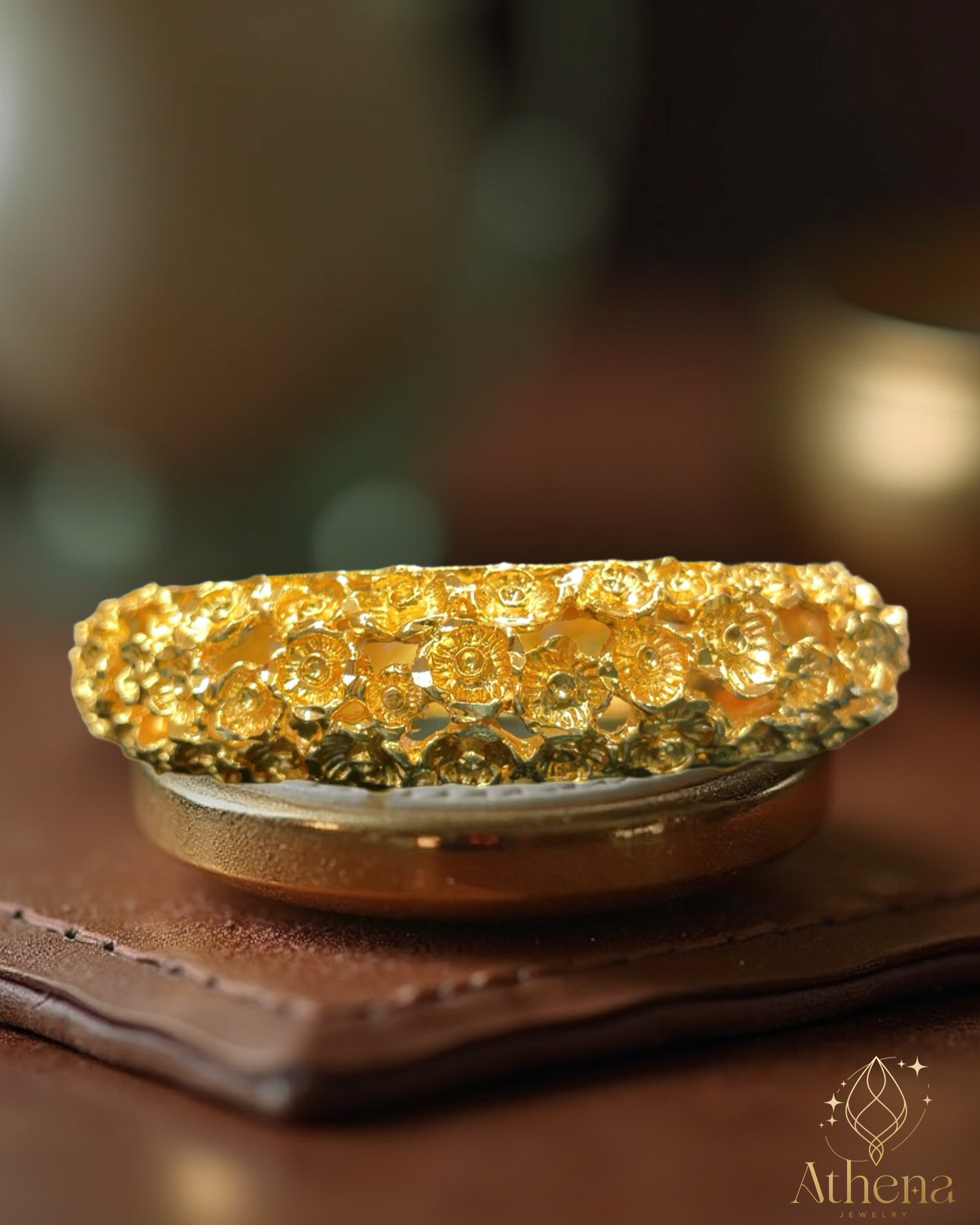 Selene Bangle Bracelet - Gold Plated Brass