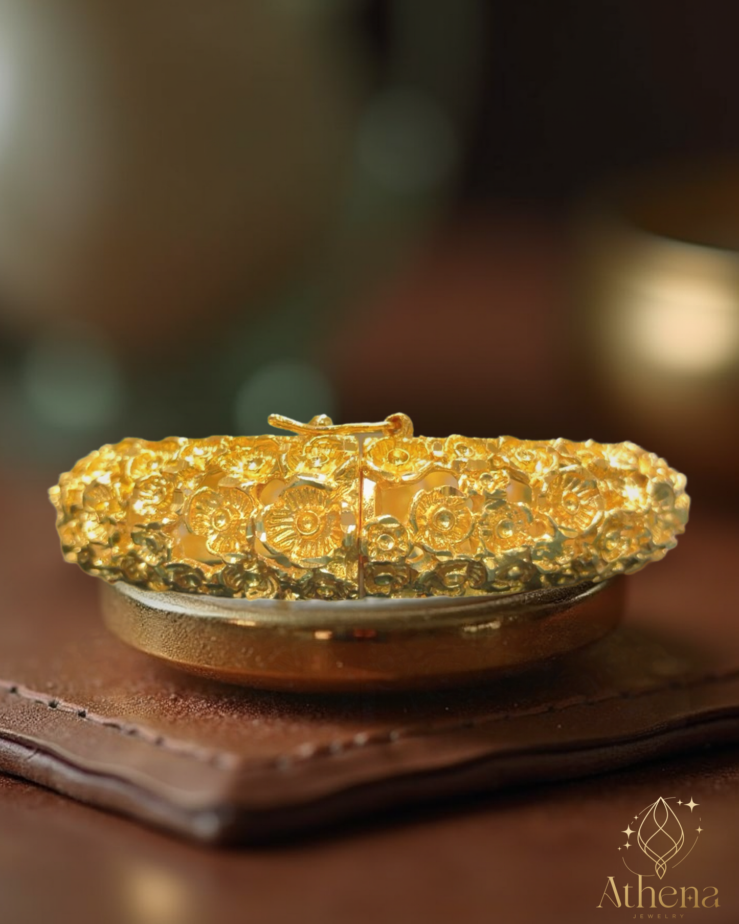 Selene Bangle Bracelet - Gold Plated Brass
