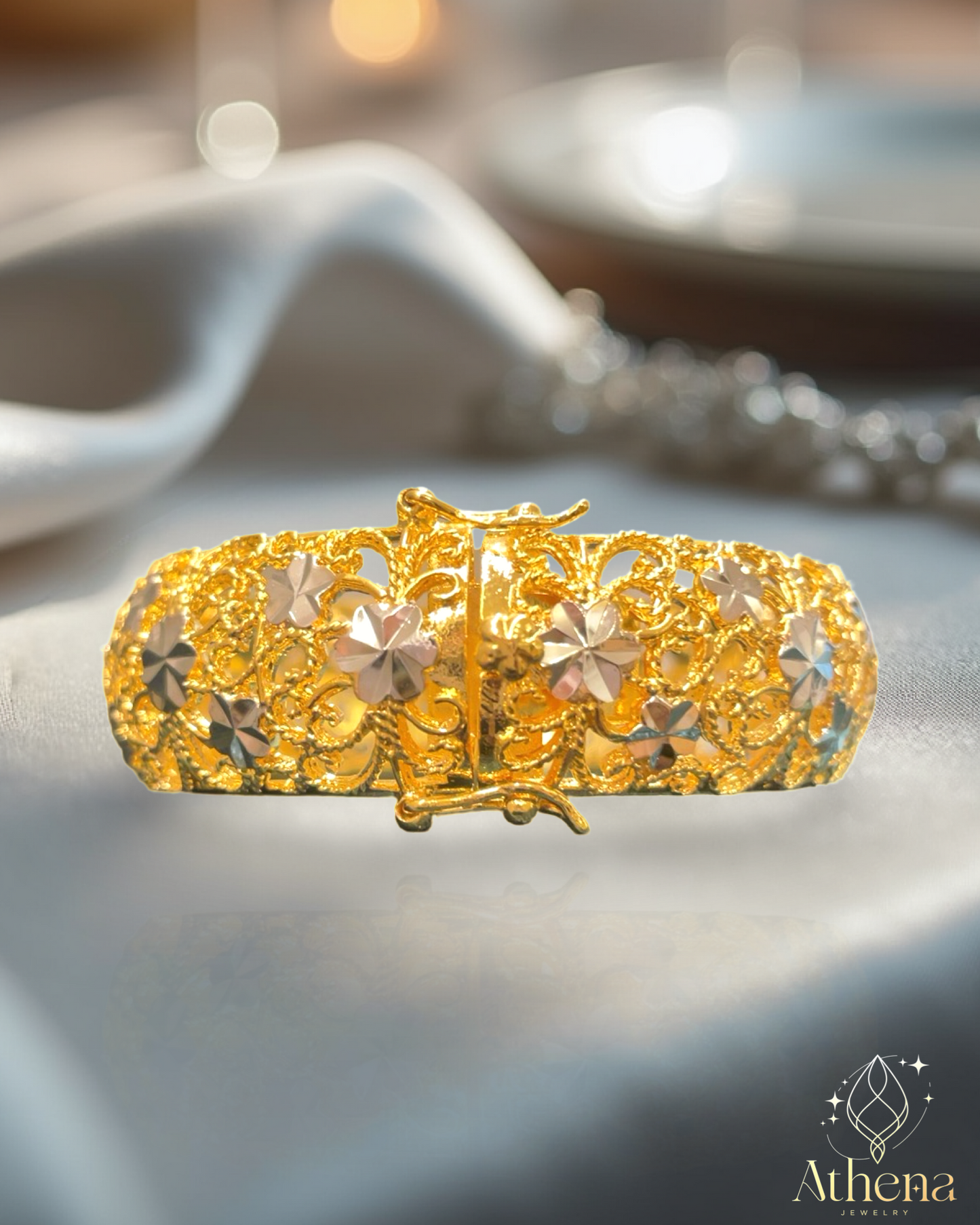 Calypso Bangle Bracelet - Gold Plated Brass