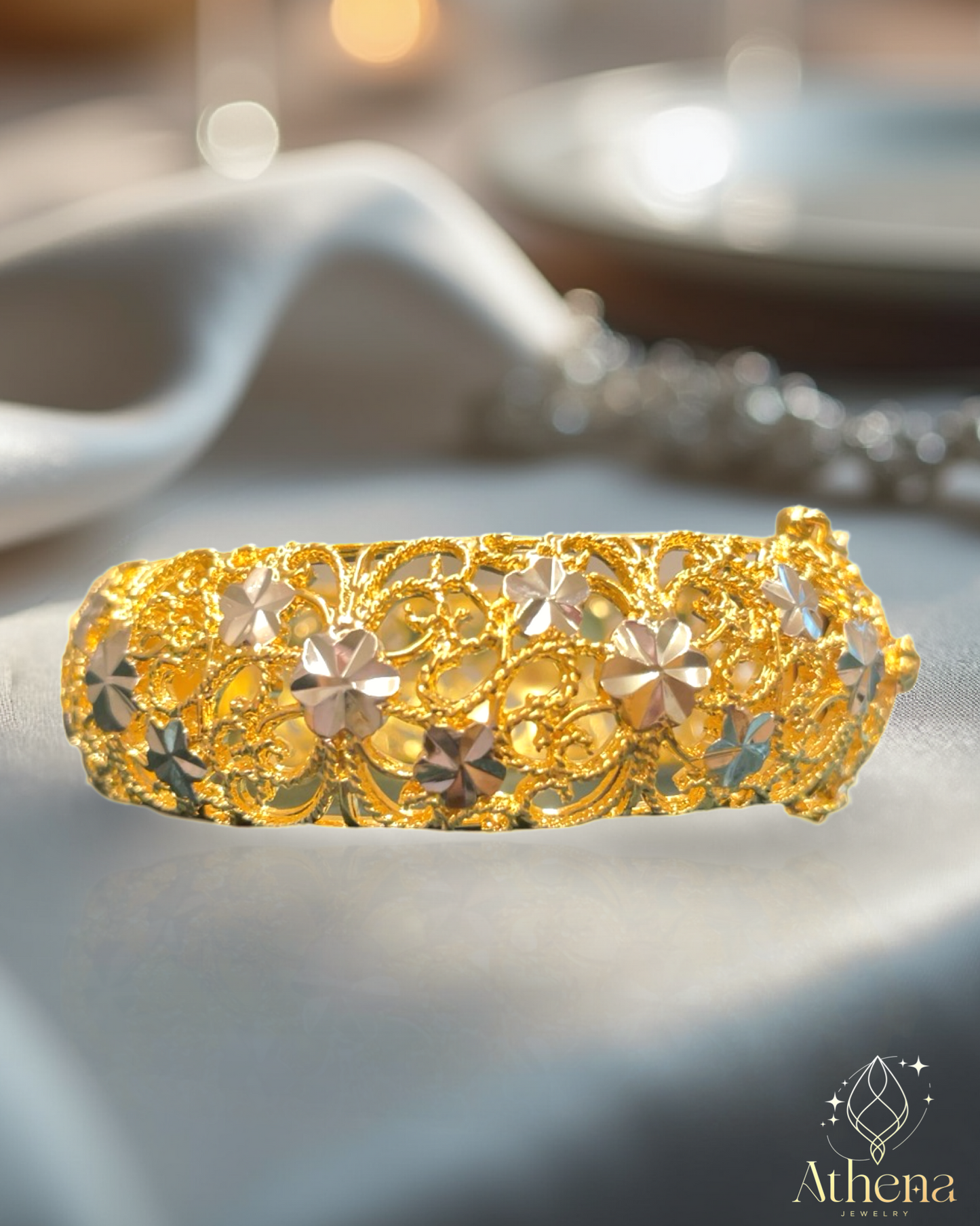 Calypso Bangle Bracelet - Gold Plated Brass