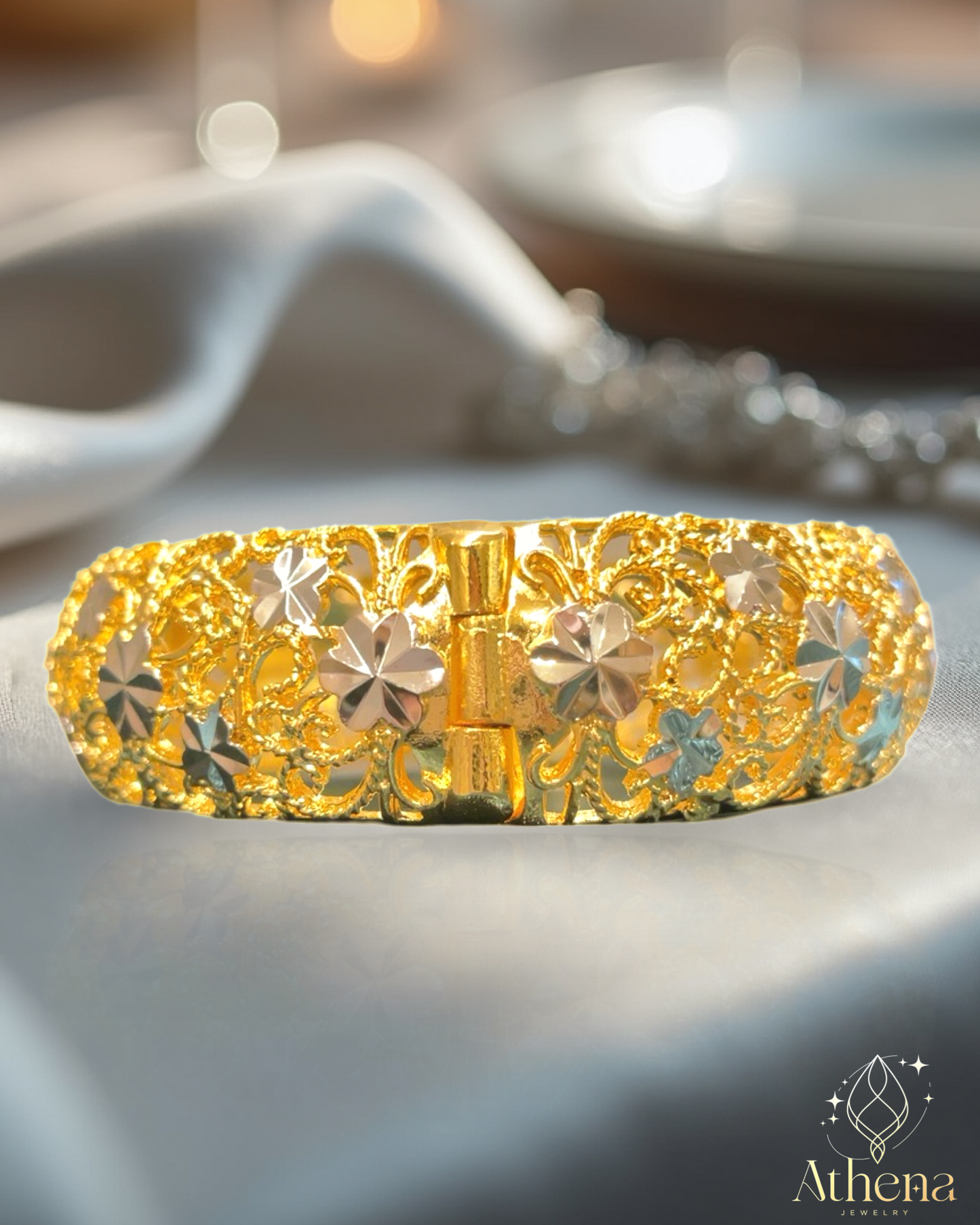 Calypso Bangle Bracelet - Gold Plated Brass
