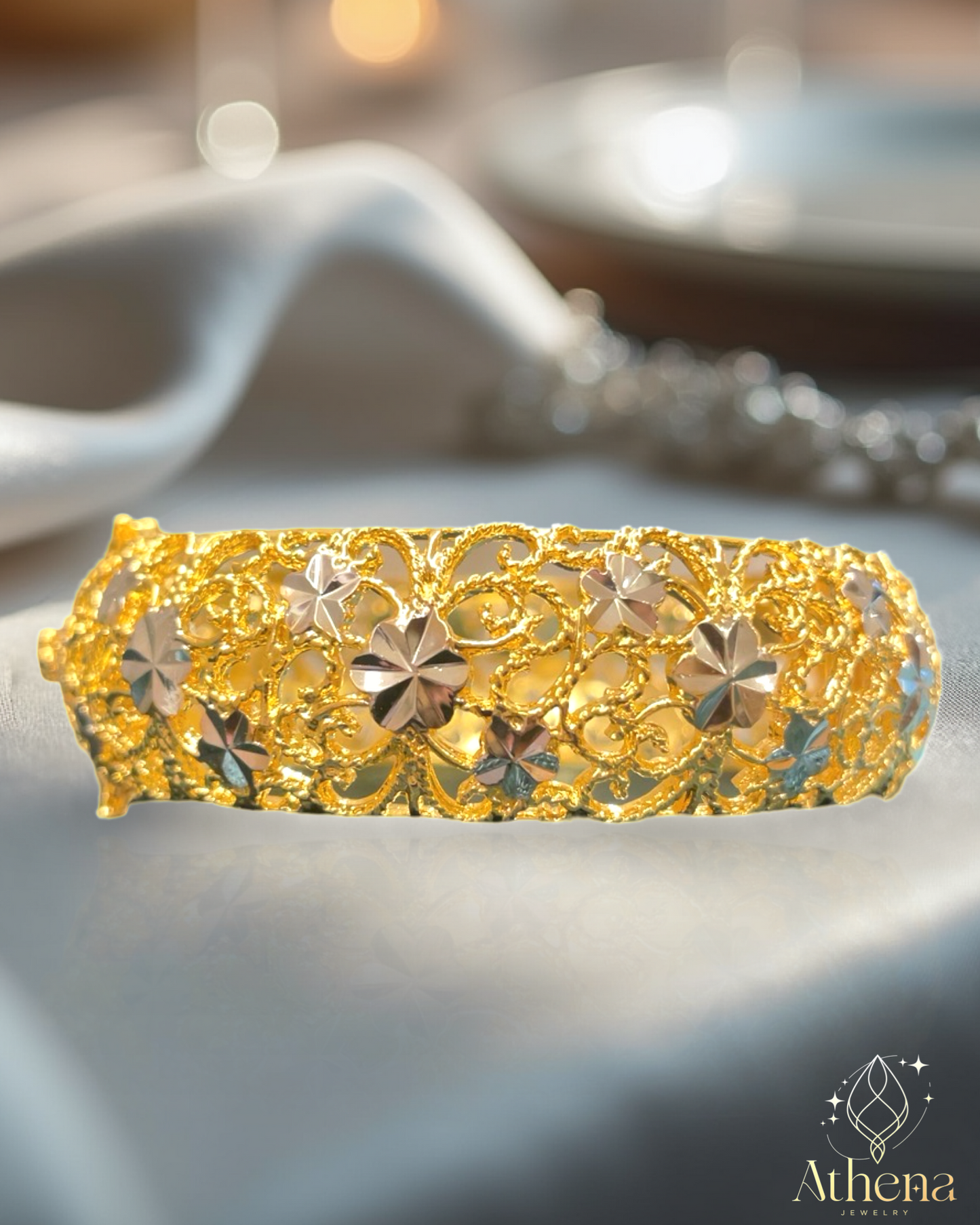 Calypso Bangle Bracelet - Gold Plated Brass