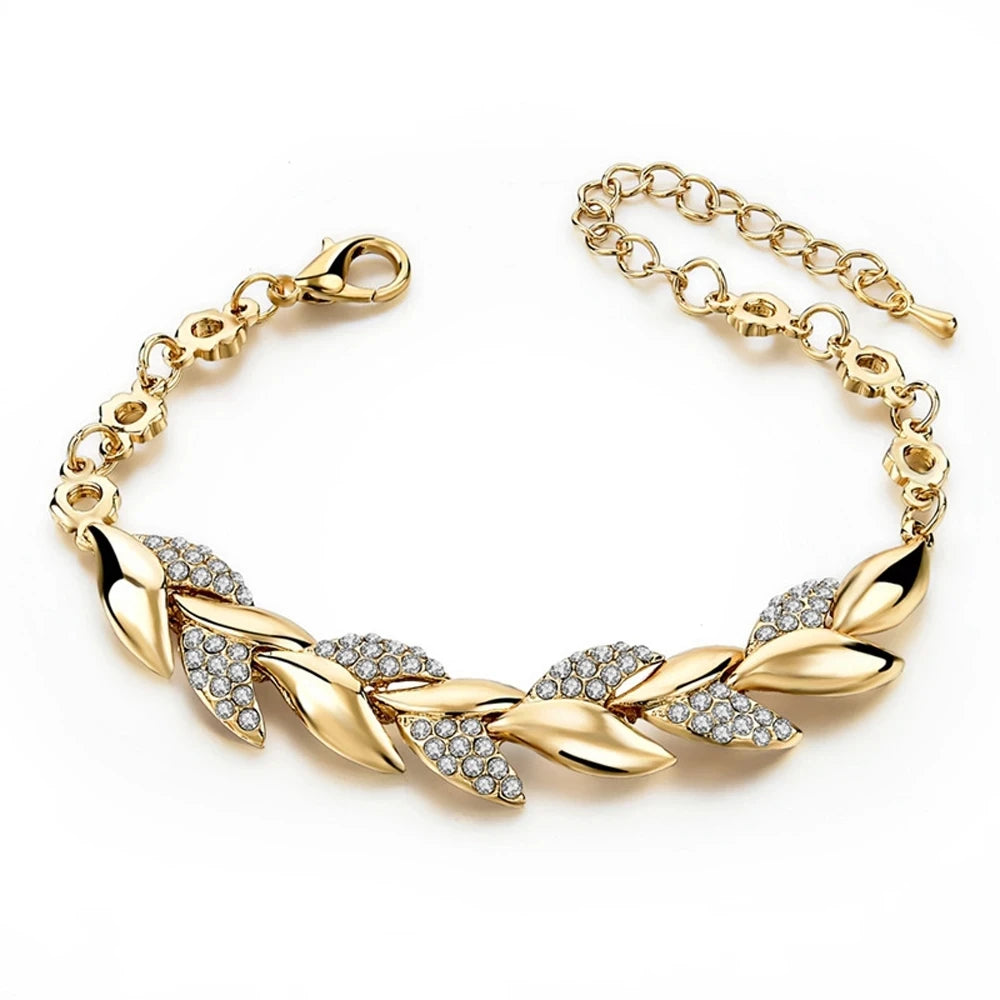 Crystal Leaf Bracelet