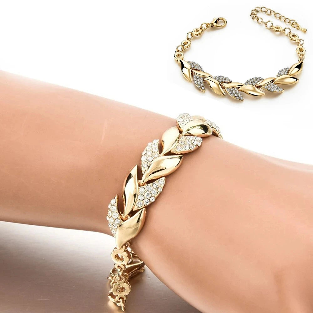 Crystal Leaf Bracelet